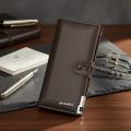 Yuandeli Men’s Long PU Leather Wallet – Business Slim Card Holder. 
