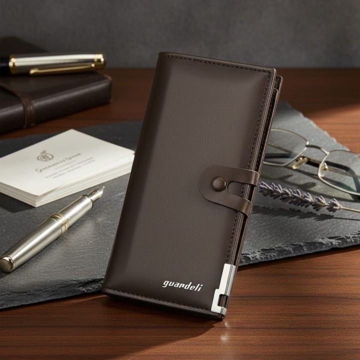 Yuandeli%20Men%E2%80%99s%20Long%20PU%20Leather%20Wallet%20%E2%80%93%20Business%20Slim%20Card%20Holder%20-%20Image%202