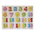 Children's Wooden Number Puzzle Board: An Instructive Counting and Colour Learning Tool. 