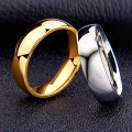 Trendy Cheap Wholesale Steel Chunky Rings Dainty Finger Ring Simple Smooth 6MM Plain Silver Ring for Men Women. 