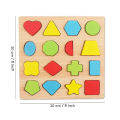 Wooden 16 Shapes Puzzles for Toddler - Puzzles Learning Toys for Kids Boys and Girls - Early Education Shape Puzzle for Toddlers - Multicolor. 