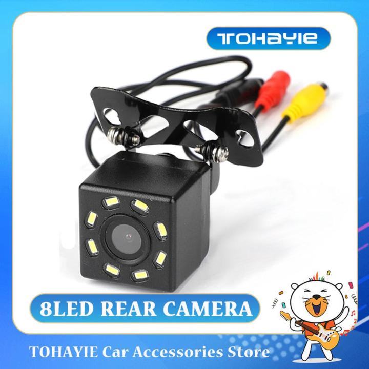 TOHAYIE Car Rear View Camera Universal 8 LED Night Vision Backup Parking Reverse Camera Waterproof 170 Wide Angle HD Color Image (without Cable)