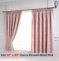 Cherry Blossom Jacquard Curtains - Blush Pink  Curtains set for room  Pair packed with Free Tie Backs. 