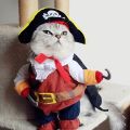 1 Funny Cat Costumes Pirate Suit Cat Clothes Kitty Kitten Corsair Halloween Costume Puppy Suits Dressing Up Party Clothes For Cats. 