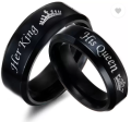 Couple Ring Her King And His Queen Rings Best gift for Valentine pack of 2 ringS with cute box. 
