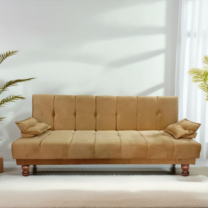 Sofa Combed Camel Valvet 3 Seater Stylish  Design Colour Can be Customised {{ Special offer }}