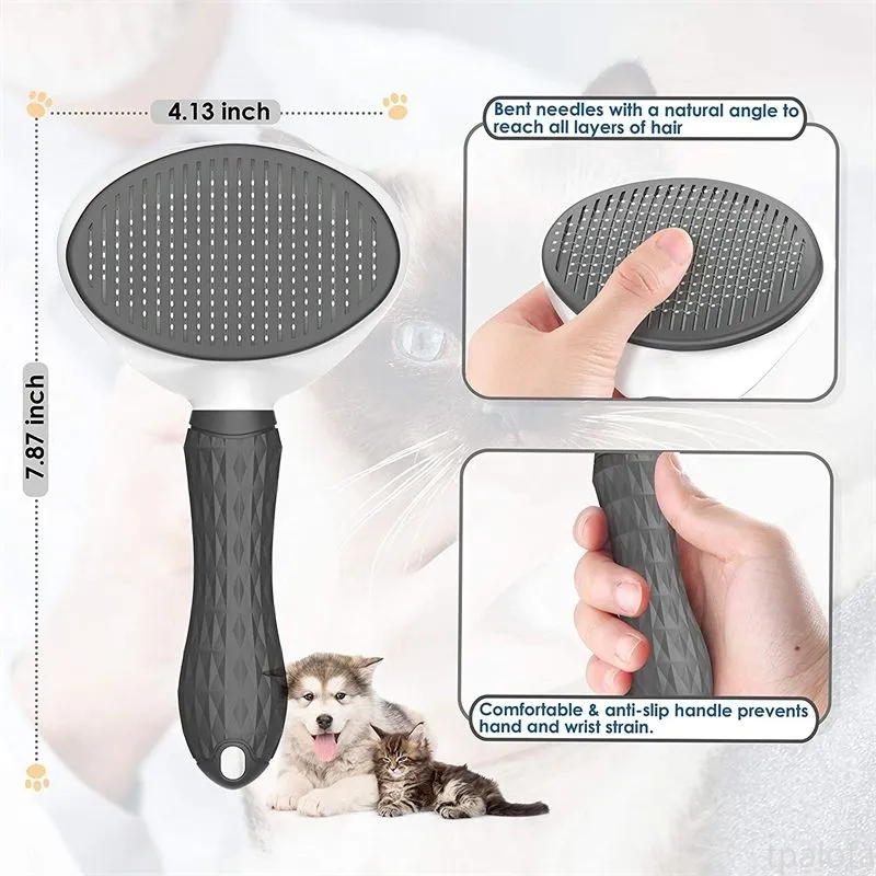 Pet Dog Hair Brush Cat Comb Grooming And Care Cat Brush Stainless Steel Comb For Long Hair Dogs Cleaning Pets Dogs Accessories Daraz.pk