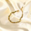 Stainless Steel Bracelet Green Dripping Olive Leaf Bracelet young energetic girl 18 K Metal Texture party anniversary gift. 