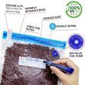 FS-Sous Vide Bags 20Pack Reusable Electric Vacuum Food Storage Save Sealer Cooker with 1 Hand Pump,3 Size Sealed Bag,4 Clip. 