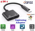 100% MFI Certified Non Bluetooth Iphone Splitter , Supports call 4 in 1Dual Lightning Gaming Splitter Adapter for iPhone, Headphone Jack Aux Audio & Charger Adapter Cable Connector  Compatible for iPhone 6/ 6 Plus 7 / 7 Plus 8 / 8 Plus / X/ Xr and onwards. 