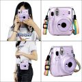 Clear Camera Case Bag For Fujifilm Instax Mini 8/8+/9 Mini 7s 7c 11 Instant Transparent Film Camera Crystal Shockproof Cover Box with Rainbow Shoulder Strap. 