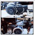 Engine+Chain cover full wrap sticker kit for all 70cc bikes with exact size, matt black, other colors also avlbl on demand. 