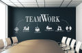 Teamwork Workplace Inspirational Quote Office Wall Art Motivational Quote Wall Decals Wall Art Mural Vinyl Stickers Office Decoration Decals ( 17 by 55 Inches). 