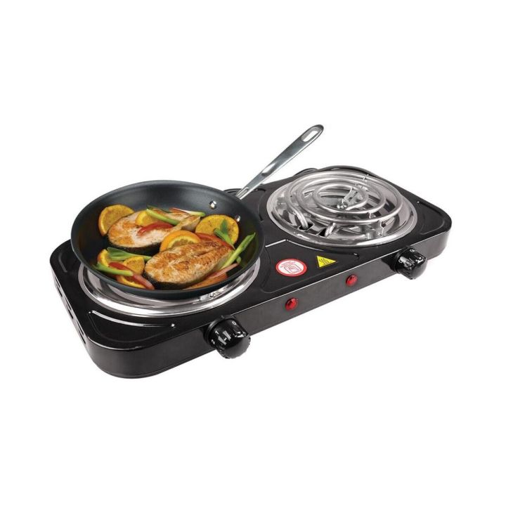 Electric Stove (Double) for cooking, Hot Plate heat up in just 2 mins, Easy to clean, 2000W, Automatic.