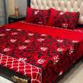 High Quality Fine Cotton Bedsheet 3 Piece Set Double Bed Printed 3D Crystal Cotton King Size Bedsheet. 