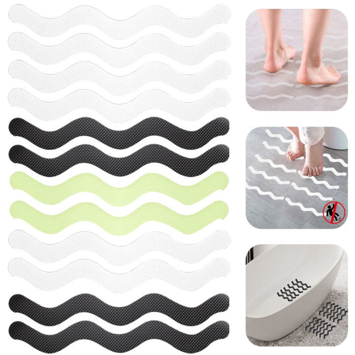 6Pcs/Set Safe Anti Slip Tape S Shape Floor Non slip Sticker Waterproof Carpet Bathtub Stair For Home Bathroom Product Multicolor