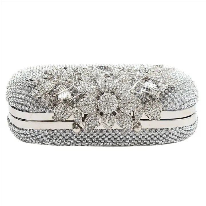 New%202024%20Luxury%20Diamond%20Silver%20clutches%20wedding%20evening%20purse%20Bling%20Fashion%20Flower%20rhinestone%20clasp%20clutch%20bag%20purse%20-%20Image%206