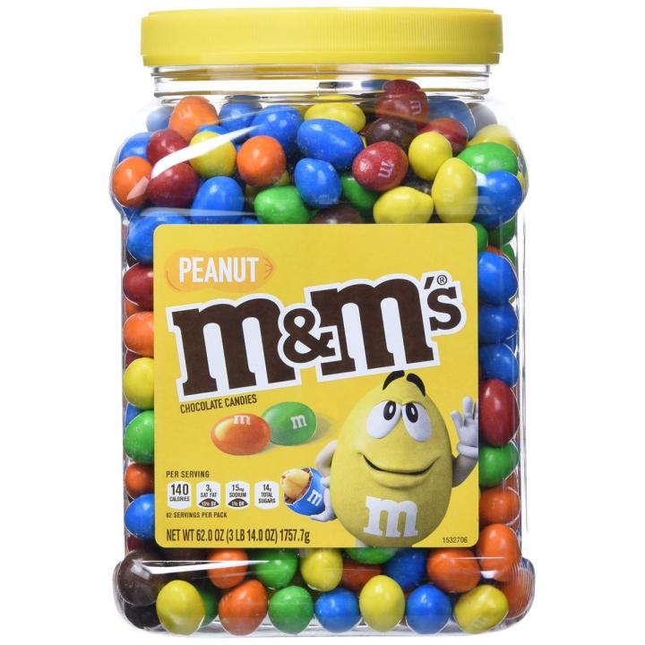 M&M'S Candies, Peanut Chocolate, 62 Ounce Jar, Pack of 1
