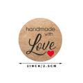 500 Pcs Handmade With Love Natural Kraft Paper Stickers For Package Adhesive Thank You Sticker Seal Labels Stationery. 