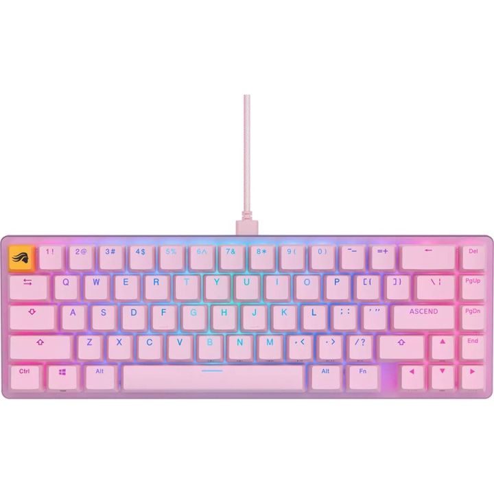 Glorious GMMK2 Modular Mechanical Keyboard | Pre-Built Edition | Compact 65% | Pink USA TKL | GLO-GMMK2-65-FOX-P