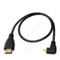 HDMI-compatible type A to D 90 Degree Micro HD to HD Cable Left/Right Angle for Digital camera Sony a6400 GH4 tablet 30cm/150cm. 