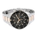 Hugo Boss Two Tone Stainless Steel Bracelet Black Dial Chronograph Watch for Men- 1513705. 