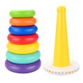 Stacking Rainbow Ring Toy Montessori Plastic Circle Pyramid Stack Sort Tower. 