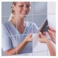 16pcs DIY Square Mirror Tile Wall Sticker Self Adhesive Room Decor for Modern Art. 