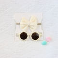 2Pcs/Set Headband Sunglasses Set Baby Elastic Nylon Hair Band Children Round Sun Glasses Butterfly Summer Girls Hair Accessories. 