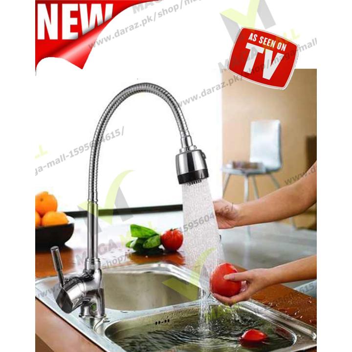 wall mounted kitchen sink faucet brass with shower neck flexible ( Mixer Not Included )