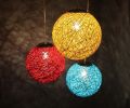 Handmade Fanoos Light Ceiling LED Round Hanging Lamp To Wall Cotton Ball Decoration Indoor , Living Room Bedroom, Dining Room. 