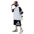 Summer Boys Short sleeved 2023 New Loose Korean Edition Two Piece Set for Big Kids Trendy Children's Wear. 