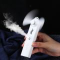 USB Rechargeable 2 In 1 Mini Fan Steamer Facial Humidifier Face Mister Spray Cooling Portable Small Air Humidifier Spray Fan. 