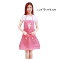 Cartoon Rabbit Household Bib With Pocket Adjustable Cleaning Aprons Oil-proof Cooking Apron. 