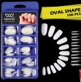 Acrylic Nails Oval Shape White Color Kit (100 Pcs). 