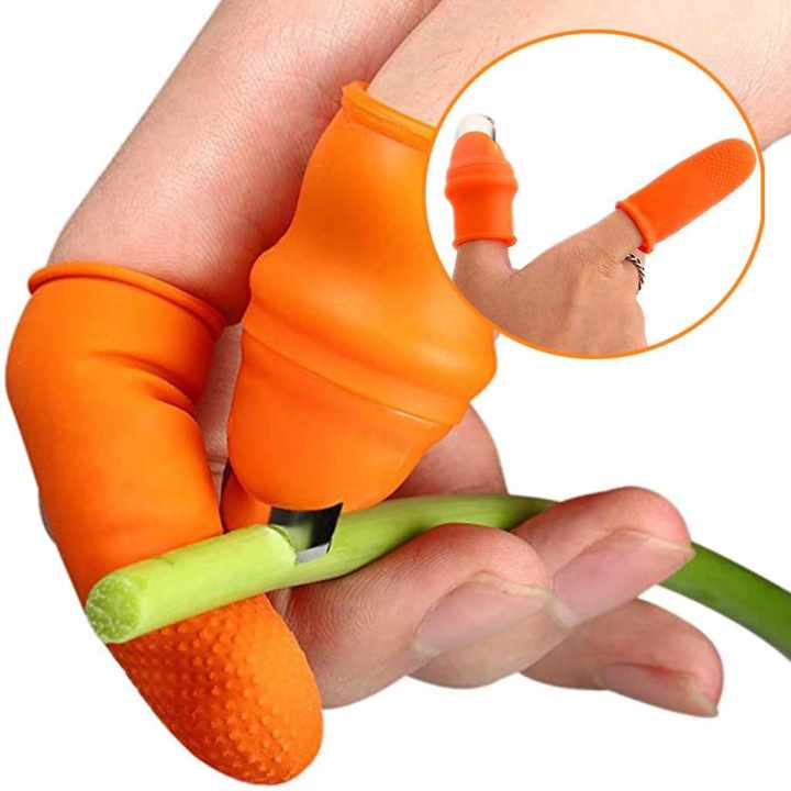 Silicon Thumb Cutter Finger Protector Plucking Tools For Cutting Vegetable Agricultural Tool Kit 6 Pcs