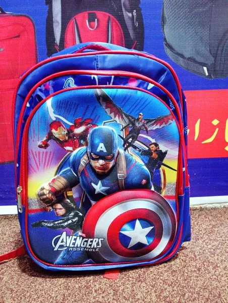 ADSON 3D Hard Shell Avenger Captain America Travel School Bag Backpack for Girls Boys Large 16 Inches Casual Day Pack Cartoon Bookbag Rucksack Captain America Blue Daraz.pk