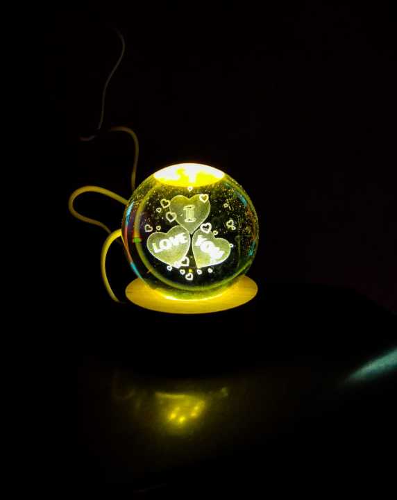 Crystal Ball Lamp Light - Moon Lamp - Night Lamp - Astronaut Planet Globe - 3D Laser Engraved Solar System Ball, Complete with Touch Switch LED Light Base. Perfect Astronomy Gift for Living Rooms, Bedrooms, and Offices