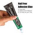 60g All-purpose No More Need Nail Glue  Multi-Purpose Nail-Free Glue  Quick-Drying Waterproof Invisible Strong Adhesive Sealant Glue  Kitchen Bathroom Hanging Rack Fixed Glue for Plastic Glass Metal Ceramic. 