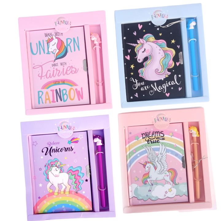 Cute Unicorn diary with Gel Pen with Packing stationery school Gift