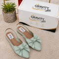 Gravity Footwear Women's Bow Pointed Toe Slingback Flats | Stylish Ladies Pumps | Comfortable Flat Shoes | Casual Party Wear Pumps | Soft Cushion Ladies Sandals | Fashion Footwear for Girls | Black, Beige & White. 