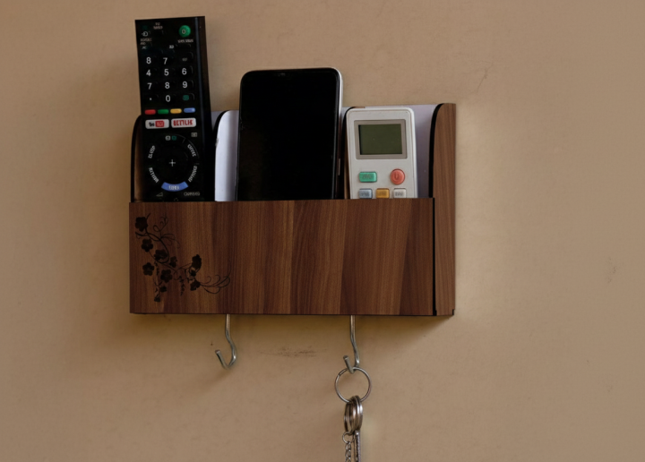 Multi-Purpose Wall Mount Remote Holder Charging Stand, Mobile Dock, Key ...