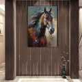 Black Horse Canvas Print Painting Poster, Horse Wall Painting, Animal Decor, Modern Artwork, Animal Wall Art, Home Gift, Ready to Hang Solid Frame Canvas Painting. 