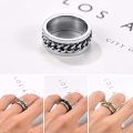 Spinner Ring Chain Ring Silver Stainless Steel For Men-Boys. 