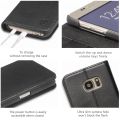 SHIELDON Genuine Leather Wallet Case for SAMSUNG Galaxy S7 with Magnetic Closure – Classic[Black]. 