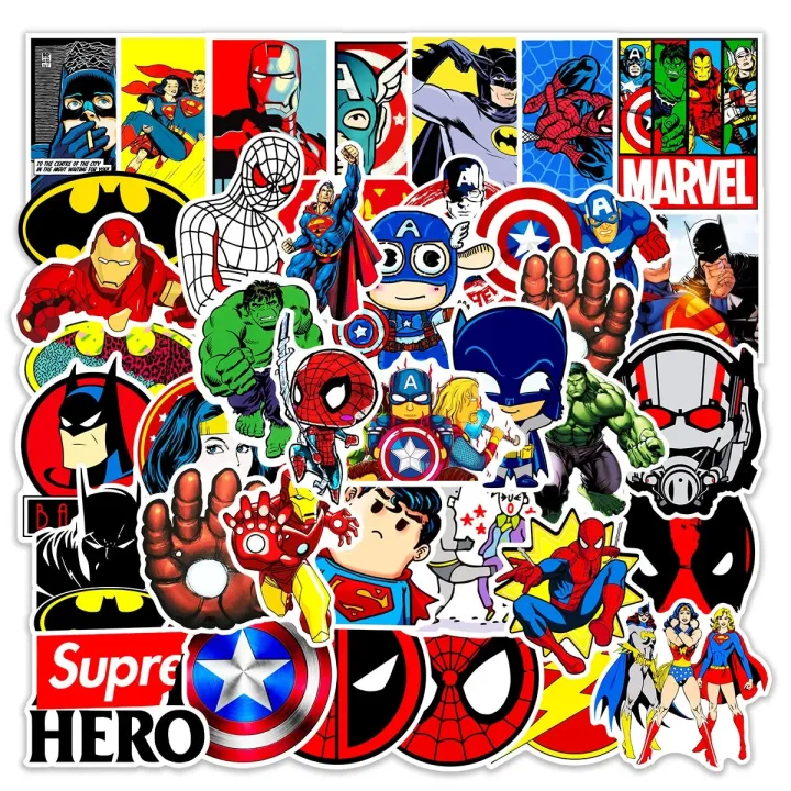 10/30/50Pcs Cute Marvel The Avengers Super Hero Stickers Aesthetic ...