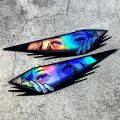 2pcs Set of Laser Effect JDM Anime Girl Eyes Stickers: Cool Laser Texture, Combines JDM Style with Anime Design, Scratch-Resistant and Waterproof for Cars, Motorcycles, PC Cases – Add a Trendy Touch to Your Items. 