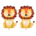 Jungle Theme Lion Face Foil Balloons Kit – Set of 5. 