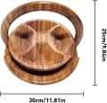 kd/4 Portions Handy Crafted Foldable Dry Fruit Basket /Wooden Dried Fruit Basket - Handmade Wood Carving Fruit Plate, Wooden Fruit Bowl | 4 Partitions Foldable Fruit Basket, Wooden Fruit Basket with Handle, Wooden Snack Box Container for Candy Fruit Nuts. 
