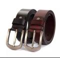 Leather Belt For Mens - Metal Buckle - ( All Sizes ). 
